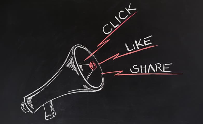 Click, Like & Share Image